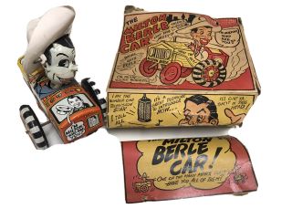 1950s Marx Milton Berle Tin Wind Up Crazy Car Toy