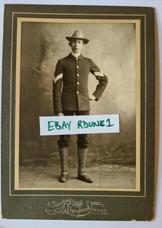 Pre - Wwi,  Post Civil War Soldier Photo,  Cdv,  Cabinet Card,  Indian Wars? Denver Co