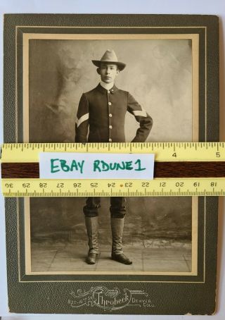 Pre - WWI,  Post Civil War Soldier Photo,  CDV,  Cabinet Card,  Indian Wars? Denver CO 6