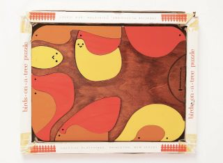 Creative Playthings Wood Birds On A Tree Puzzle Mid Century Modern Design Toy