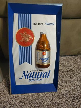 Vintage Anheuser - Busch Natural Light Beer Sign 3d