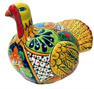 Mexican Pottery Animal Talavera Large Turkey Figure Folk Art