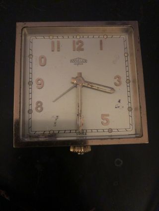 Vintage Angelus Travel 8 Day Clock 15 Jewels Restoration