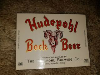 2 Hudepohl Bock Beer Labels - Hudepohl Brg Co -