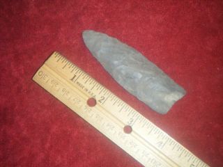 3 1/2 In.  Authentic Arrowhead,  Paleo Clovis Fluted Channels From Ky.