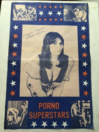 Vintage 1970s Linda Lovelace Movie Porn Star Poster