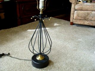 Vintage 1950s Atomic Era Table Lamp Wire Metal Mid Century Modern Retro