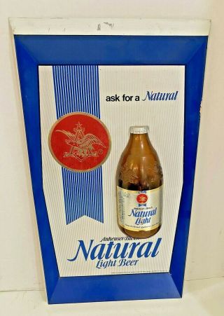 Anheuser Busch Natural Light Beer Sign With Beer Bottle