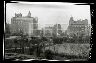 1931 Central Park 61st St Manhattan Nyc York City Old Photo Negative H110