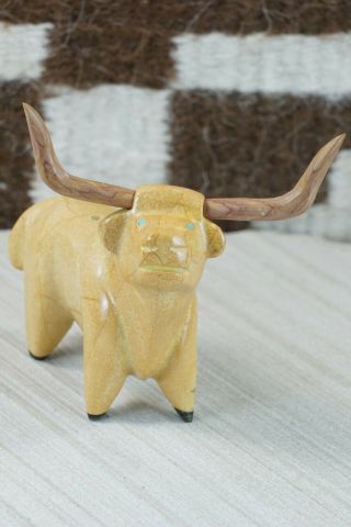 Longhorn Zuni Fetish Carving - Enrike Leekya