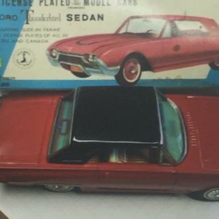 Vintage 1961 Bandai Japan Tin Friction Ford Thunderbird Promo Car