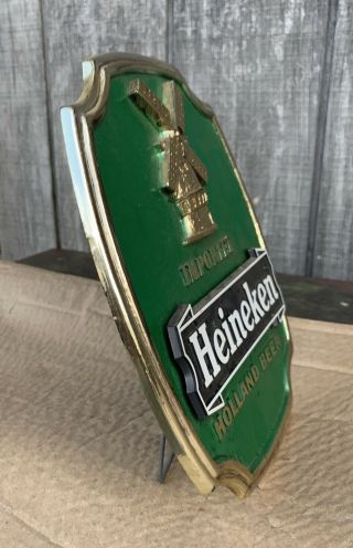 Heineken Imported Holland Beer Sign vintage With Stand Windmill 3