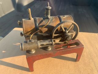 Vintage Weeden Steam Engine Cast Iron Base W/ Brass Tank -