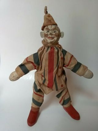 Antique Schoenhut Humpty Dumpty Circus Clown Hand Painted All,  9 "