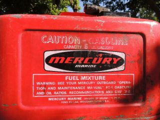 Vintage Mercury Marine 6 - Gallon Metal Outboard Motor Gas Tank GOOD 2