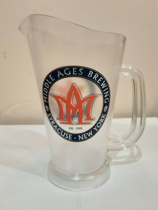 Middle Ages Brewing Syracuse York Plastic Beer Pitcher
