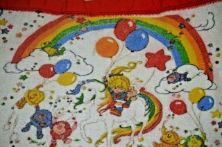 Rainbow Brite Vintage 1983 Full Size Flannel Blanket Fabric Warm Bedding