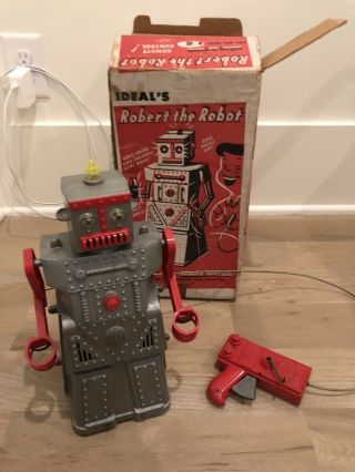 Vintage 1950s Robert The Robot Toy From Owner