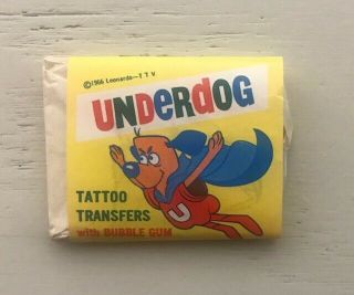 1965 Fleer Underdog Bubble Gum Tattoo Wax Pack