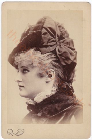 American Stage Actress Mary Anderson.  Ross Cabinet Card Photo