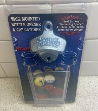 Samuel Adams Wall Mounted Bottle Opener & Cap Catcher Nip Starr X
