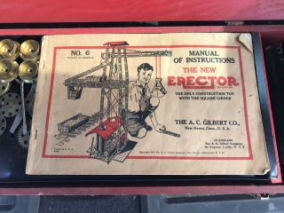The Erector Set A.  C.  Gilbert Co.  Rare Wood Box Set 1920 