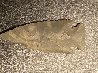 Grade 8 Indian Artifact Archaic Hornstone Knobbed Hardin Arrowhead 3