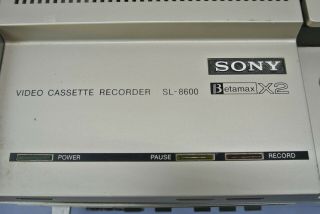 VINTAGE SONY BETAMAX X2 BETA PLAYER SL - 8600 VIDEOCASSETTE RECORDER 3