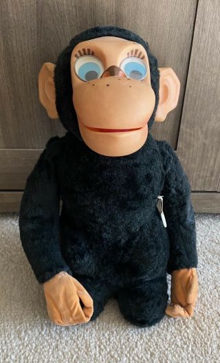 Vintage 1964 Mattel Chester O’chimp Talking Rubber Face Monkey Animal Yacker
