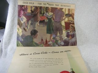 Vtg 1945 TEENAGE PIN UP GIRLS COCA - COLA CALENDAR Complete Advertising MINTY 3