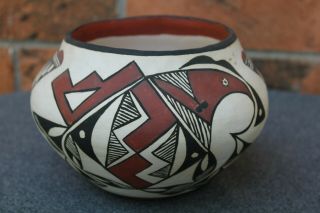 Southwest Native American Acoma Pueblo Pottery Polychrome Parrot Traditional