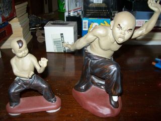 Chinese Shiwan Mudman Figurine China Clay Pottery Kung Fu Martial Arts