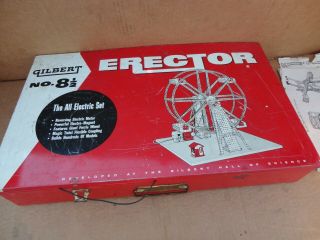 A.  C.  Gilbert Erector No.  8 1/2 Set Giant Ferris Wheel All Electric Engine Metal