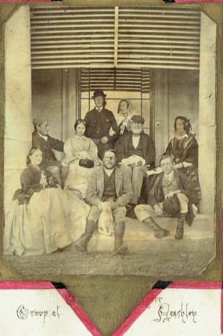 Victorian Cabinet Type Photo Group Of People And Dog Dogs