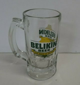 Belikin Beer Glass Mug The Beer Of Belize Heavy Thick Glass Stein Collectible