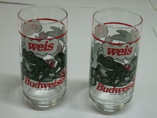 Budweiser Glasses Frog 1995 Two Of