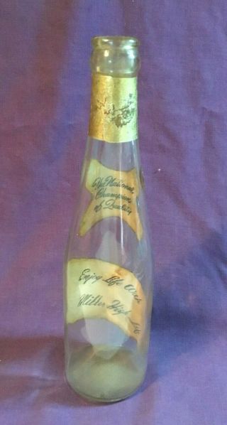 Vintage OLD MILLER HIGH LIFE Beer Bottle 12 oz clear glass beer bottle 2