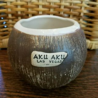 Vintage Aku Aku Las Vegas Coconut Tiki Mug Stardust Omc Japan Otagiri
