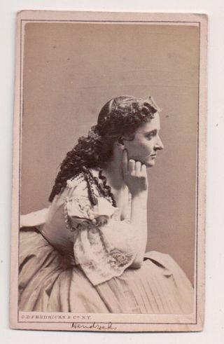 Vintage Cdv Miss Hendricks Early Victorian Actress Fredrick 