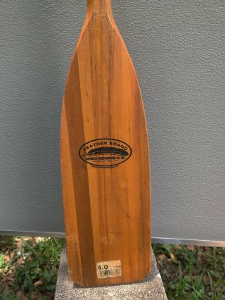 Vintage 46 " Feather Brand Caviness Woodworking Canoe Paddle/ Oar Kayak - Raft