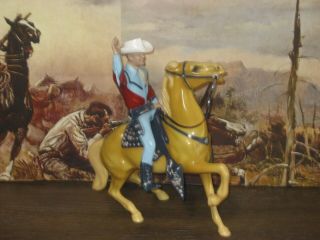 Hartland Roy Rogers With Cowboy Semi Rearing Horse Saddle Hat And Pistols