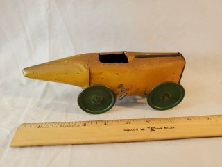 Orig 1920 Strauss No.  21 Tin Wind Up 8 1/2 " Long Boat Tail Race Car