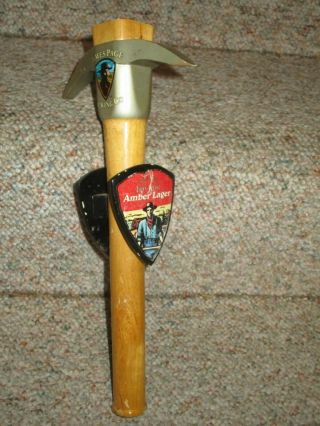 James Page Beer Tap Handle Iron Range Amber Lager Pick Axe