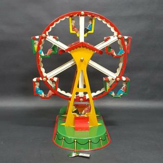 Jw Altes Nuremberg Germany Tin Lithograph Ferris Wheel Key Windup Toy