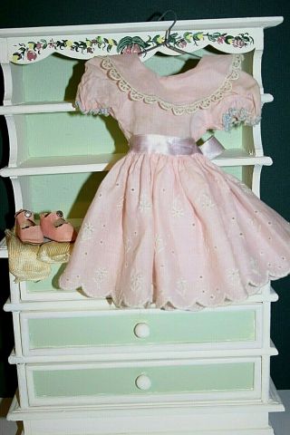 Vintage Madame Alexander Doll Clothing Tagged Dress Polly Pigtails Shoes Socks