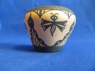 Authentic Hand Formed Zuni Indian Pueblo Fire Moth Pottery Bowl By Darla Westika