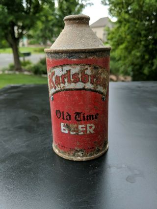 Vintage Karlsbrau Old Time Brand Cone Top Beer Can 12oz