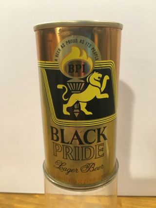Vintage Black Pride Empty Straight Steel Pull Tab Beer Can