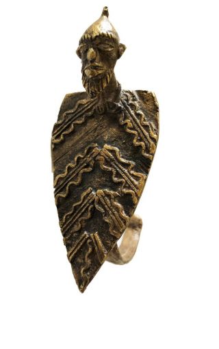 African Dogon bronze Bracelet w/ a figure Mali Gold Weight 3