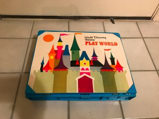 Old Vtg Walt Disney Character Play World Play Set Amusement Park Design Toy